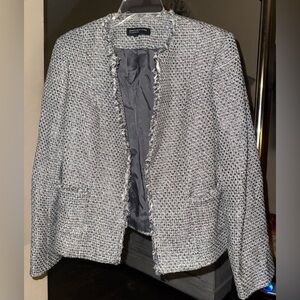 Jones New York Black and White Textured Blazer